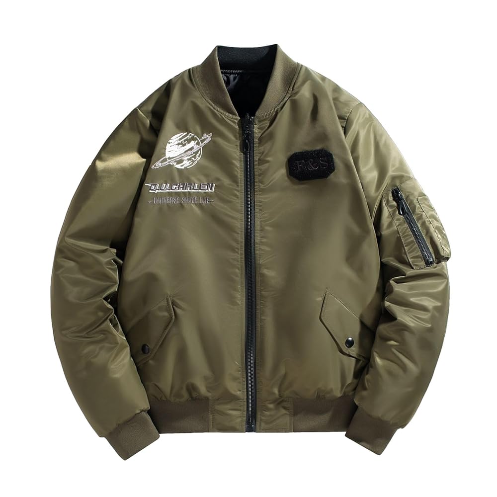 LHGGEM Men's Flight Bomber Jacket Double Sided Wear Plus